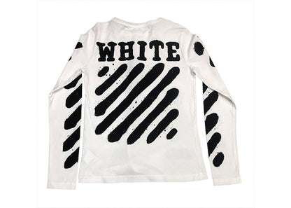 OFF-WHITE Diagonal Spray Paint L/S Tee White