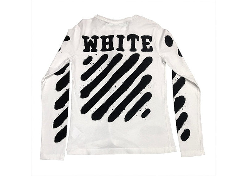 OFF-WHITE Diagonal Spray Paint L/S Tee White