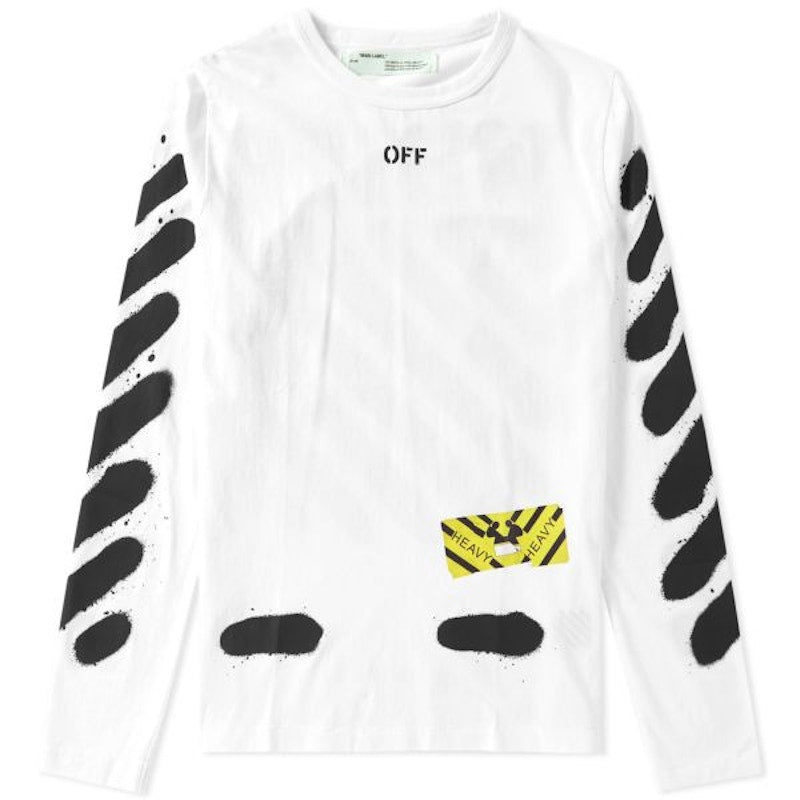 OFF-WHITE Diagonal Spray Paint L/S Tee White