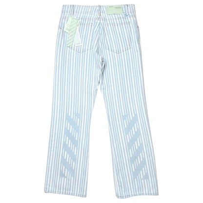 OFF-WHITE Diagonal Stripe Straight Fit Denim Jeans Blue/White