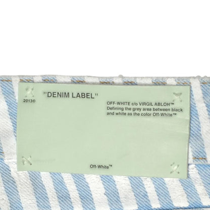OFF-WHITE Diagonal Stripe Straight Fit Denim Jeans Blue/White
