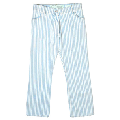 OFF-WHITE Diagonal Stripe Straight Fit Denim Jeans Blue/White