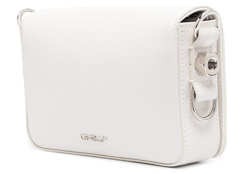 OFF-WHITE Diagonal Stripes Binder Shoulder Bag Mini White