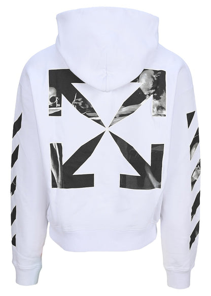OFF-WHITE Diagonal Stripes Caravaggio Saint Jerome Writing Arrows Hoodie White/Black