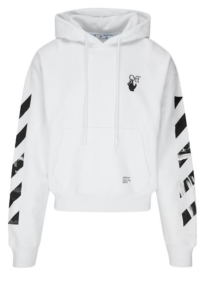 OFF-WHITE Diagonal Stripes Caravaggio Saint Jerome Writing Arrows Hoodie White/Black
