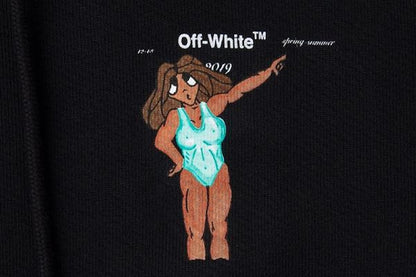 OFF-WHITE Dondi White Woman Zip Up Hoodie Black/Multicolor