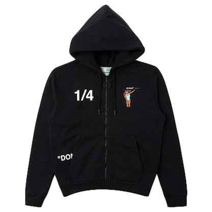 OFF-WHITE Dondi White Woman Zip Up Hoodie Black/Multicolor