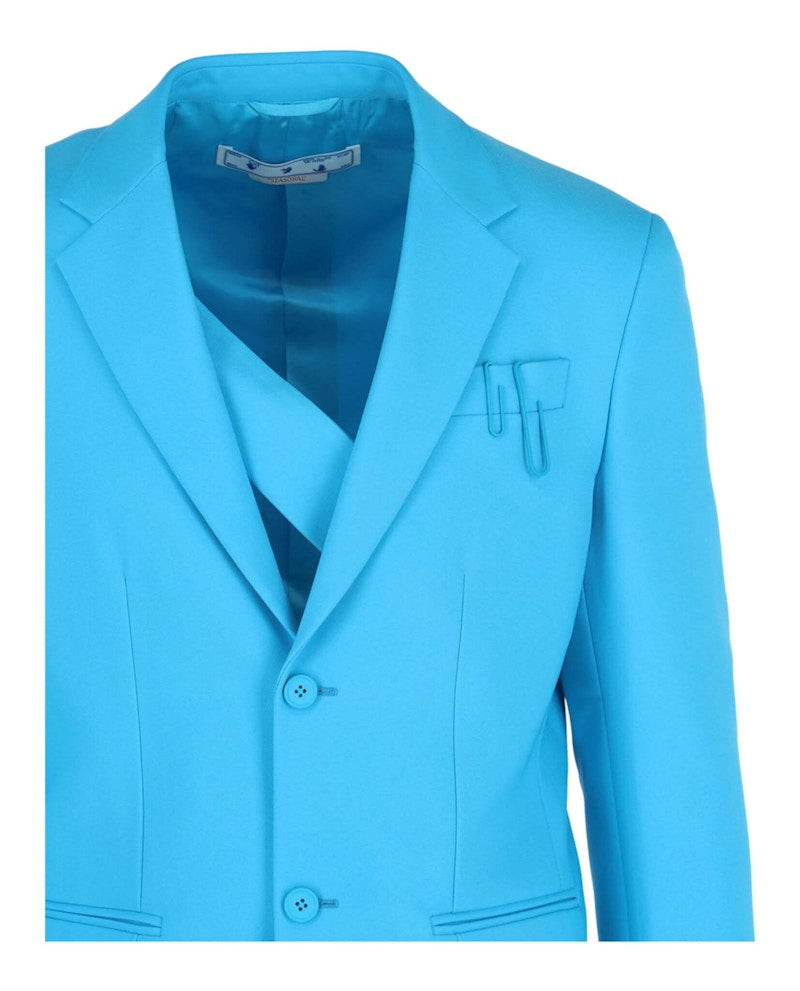 OFF-WHITE Double Pap 2butt Drill Blazer Blue