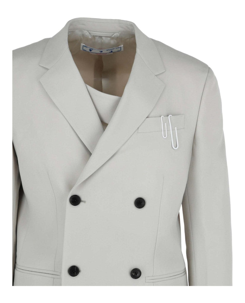 OFF-WHITE Double Pap Relaxed Double-Breasted Blazer White