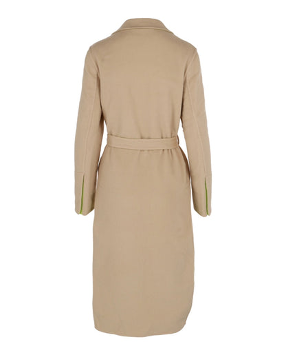 OFF-WHITE Double Wool Belted Coat Beige