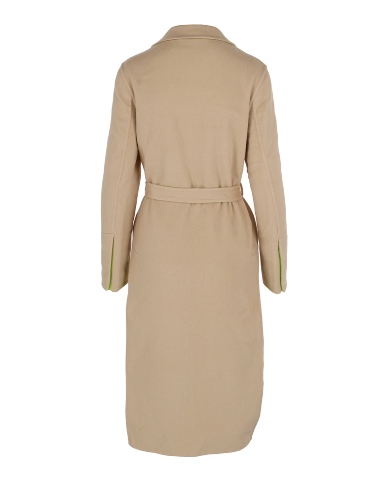 OFF-WHITE Double Wool Belted Coat Beige