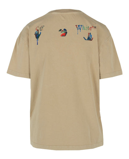 OFF-WHITE Draining Man Logo T-shirt Camel