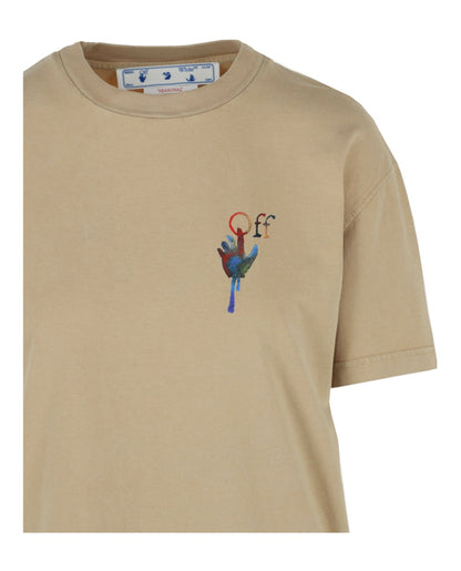OFF-WHITE Draining Man Logo T-shirt Camel