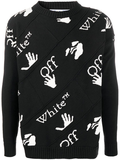 OFF-WHITE Drowning Crewneck Sweater Black/White