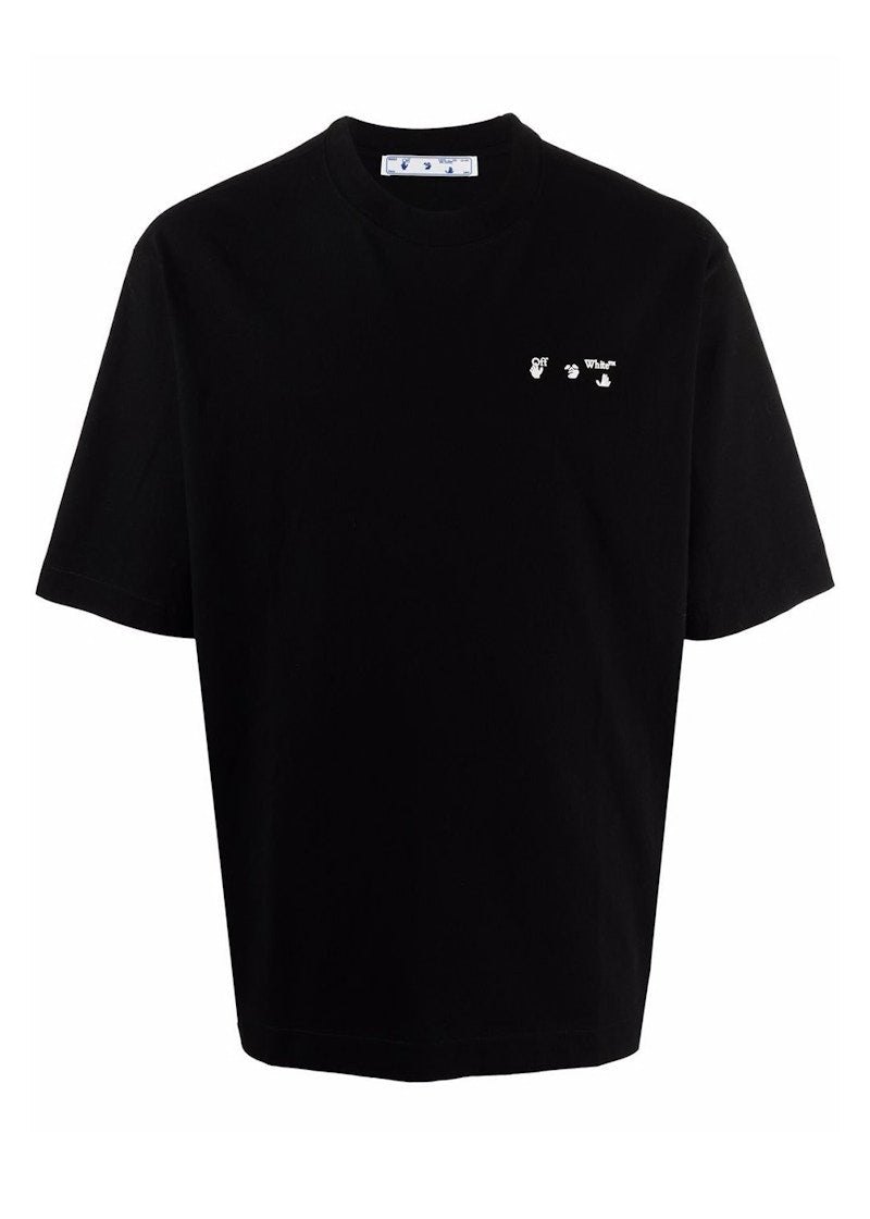 OFF-WHITE Drowning Man Logo Print Crew Neck Short Sleeve T-Shirt Black