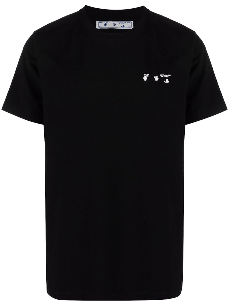 OFF-WHITE Drowning Man Logo Print Slim Fit T-Shirt Black White