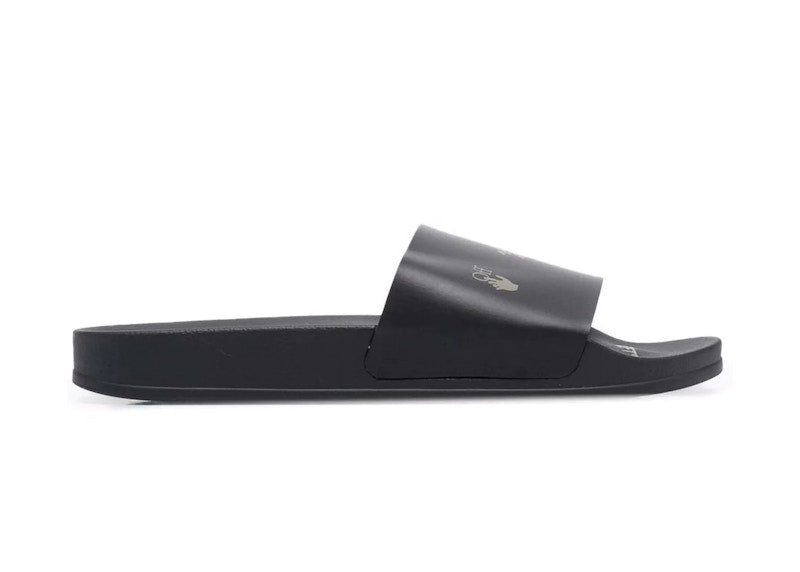 OFF-WHITE Drowning Man Logo Slides Black Khaki