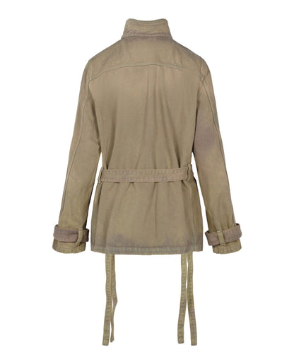 OFF-WHITE Dyed Denim Cargo Field Jacket Brown