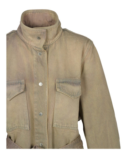 OFF-WHITE Dyed Denim Cargo Field Jacket Brown