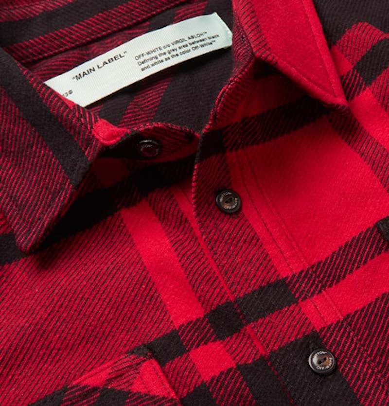 OFF-WHITE Embellished Checkered Flannel Shirt Black/Red/White