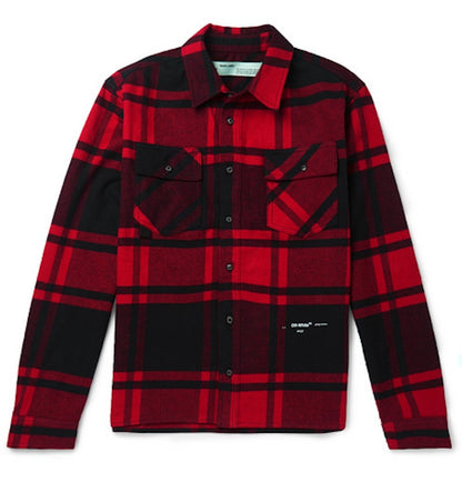 OFF-WHITE Embellished Checkered Flannel Shirt Black/Red/White