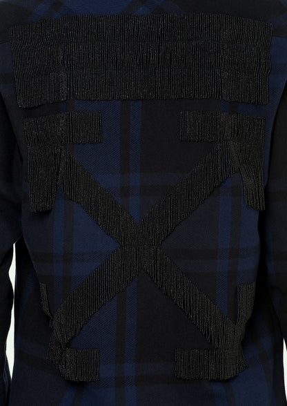 OFF-WHITE Embellished Checkered Flannel Shirt Blue/Black