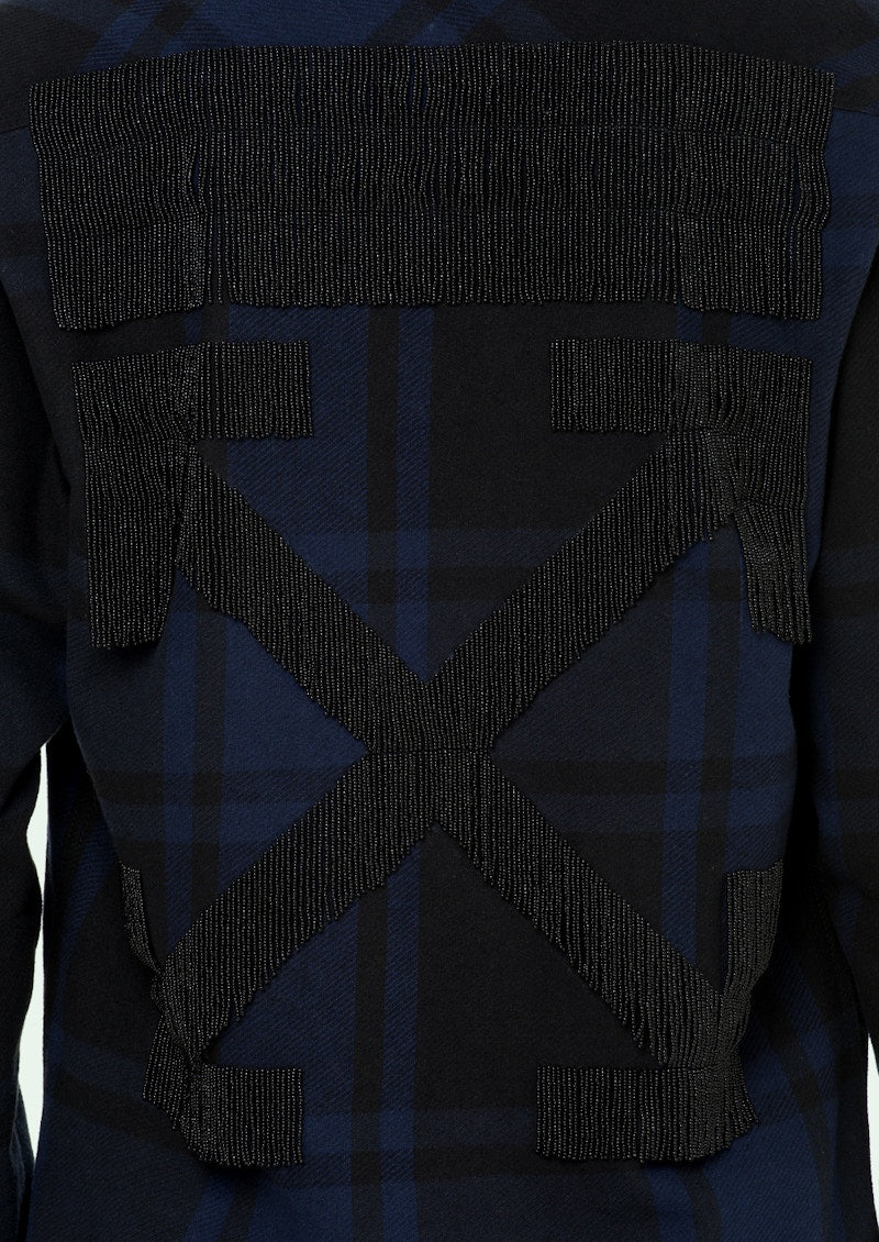 OFF-WHITE Embellished Checkered Flannel Shirt Blue/Black