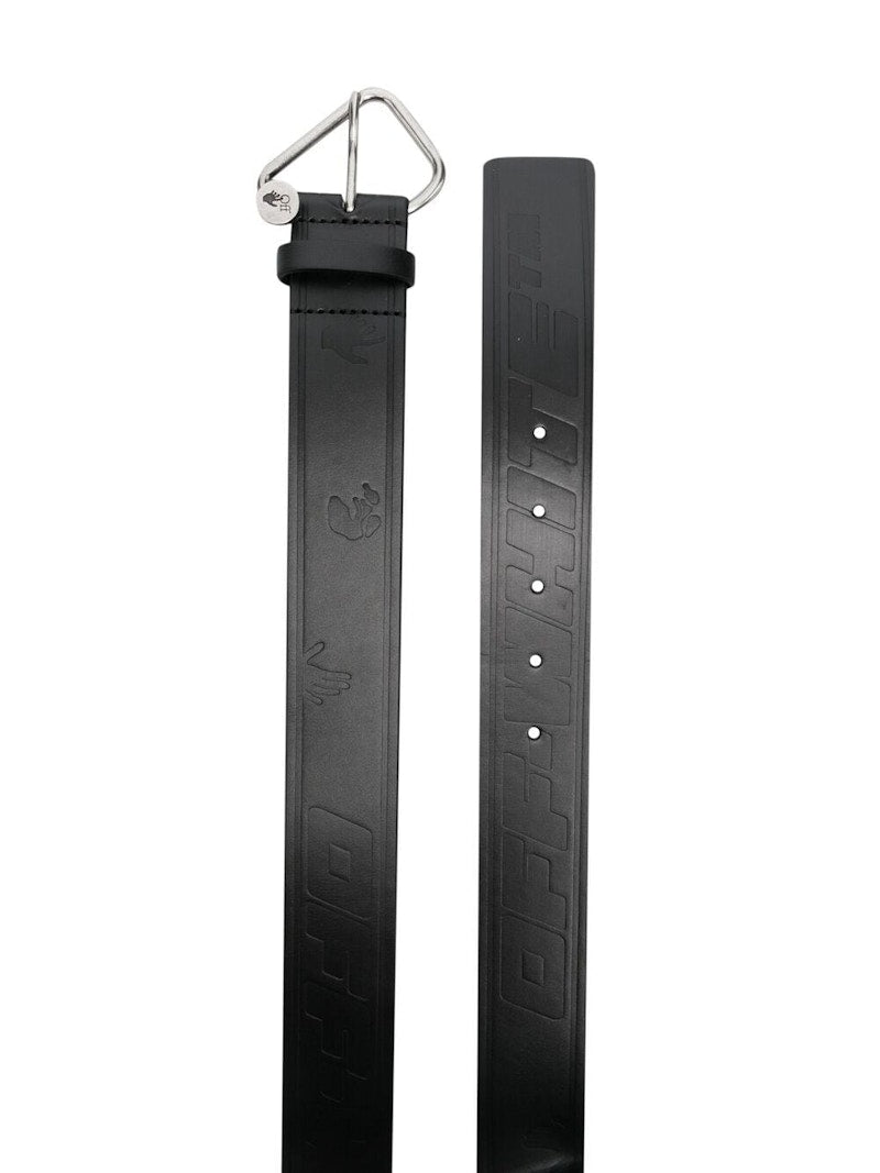 OFF-WHITE Embossed Leather Belt Black/Silver