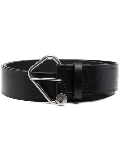 OFF-WHITE Embossed Leather Belt Black/Silver