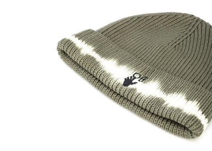OFF-WHITE Embroidered Hands Off Logo Beanie Khaki White