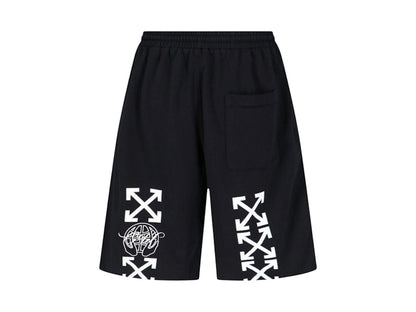 OFF-WHITE Exactly The Opposite Arrow Skate Sweatshorts Black/White