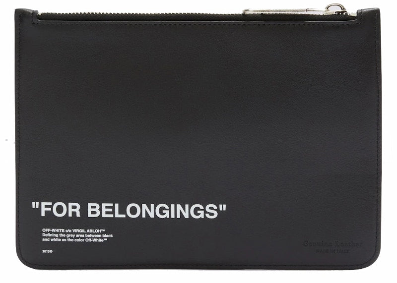 OFF-WHITE "FOR BELONGINGS" Pouch Black