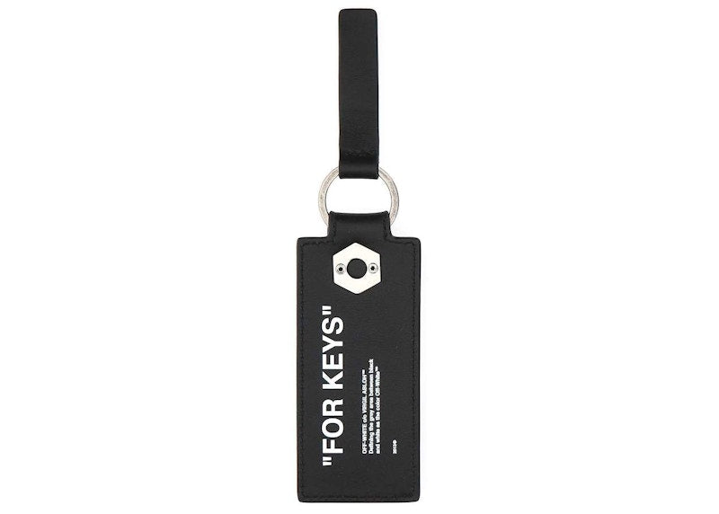 OFF-WHITE "FOR KEYS" Quote Printed Keyring Black/White