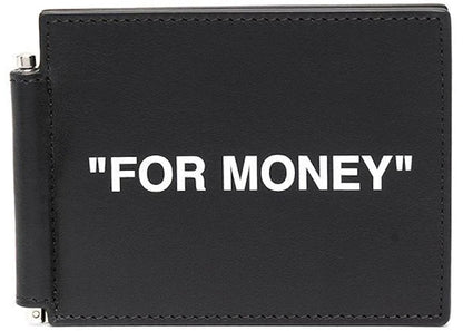 OFF-WHITE "FOR MONEY" Bill Clip Wallet Black