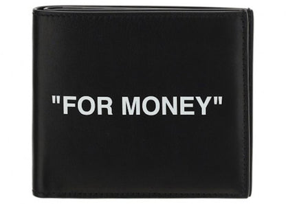 OFF-WHITE "FOR MONEY" Printed Bi-Fold Wallet (8 Card Slots) Black