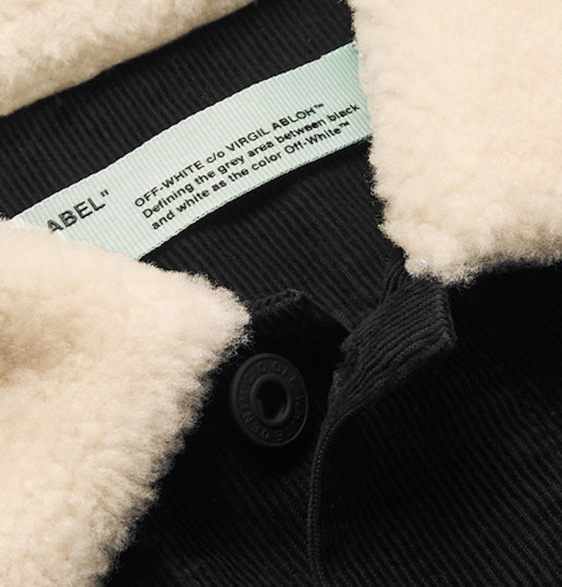 OFF-WHITE Faux Shearling Corduroy Jacket Black