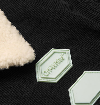 OFF-WHITE Faux Shearling Corduroy Jacket Black
