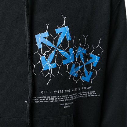 OFF-WHITE Fence Arrows Hoodie Black/Blue