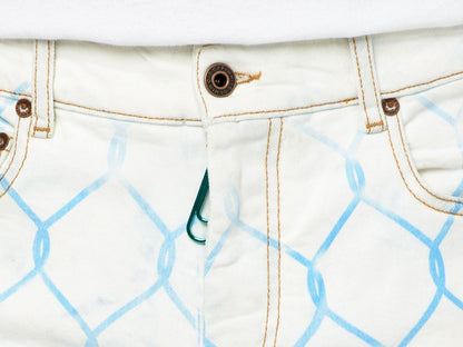 OFF-WHITE Fence Bleached Skinny Fit Denim Jeans Bleach/Light Blue
