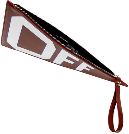OFF-WHITE Flag Pouch Burgundy