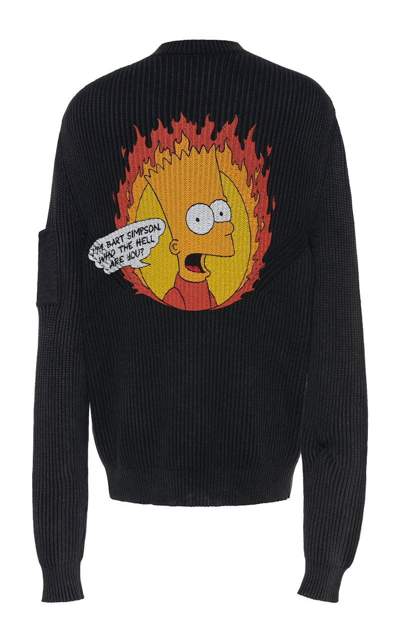 OFF-WHITE Flamed Bart Knit Sweater Black