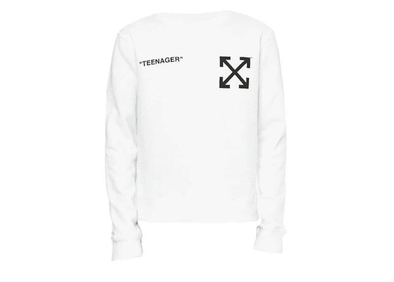 OFF-WHITE Flamed Bart Slim Crewneck White