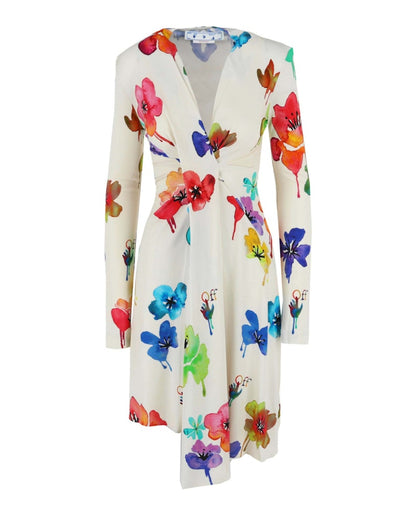 OFF-WHITE Floral Draped Midi Dress Multi
