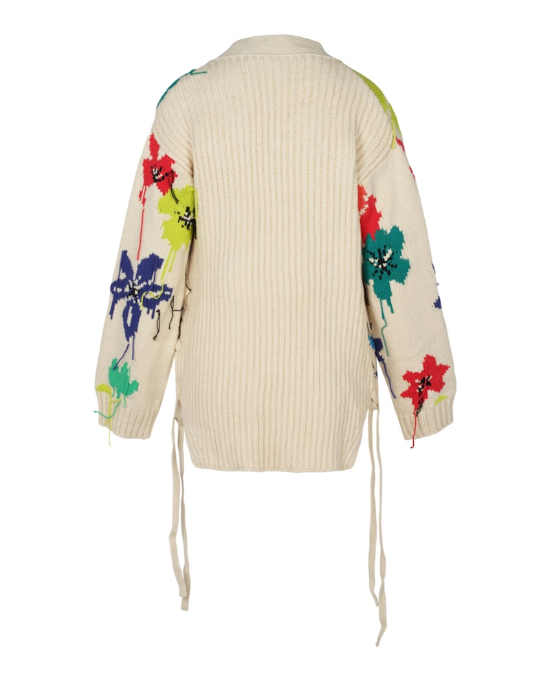 OFF-WHITE Floral Knitted Cardigan Multi