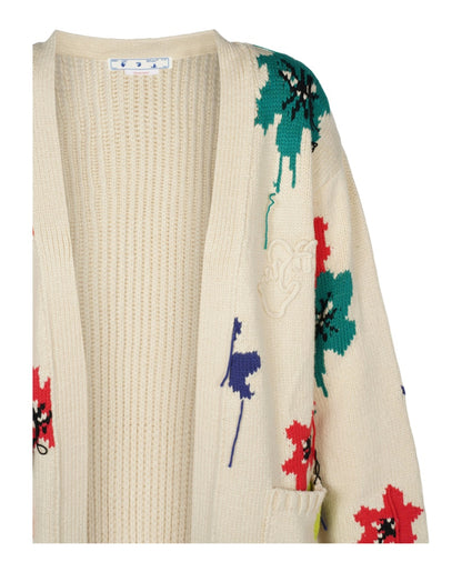OFF-WHITE Floral Knitted Cardigan Multi