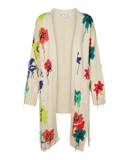 OFF-WHITE Floral Knitted Cardigan Multi