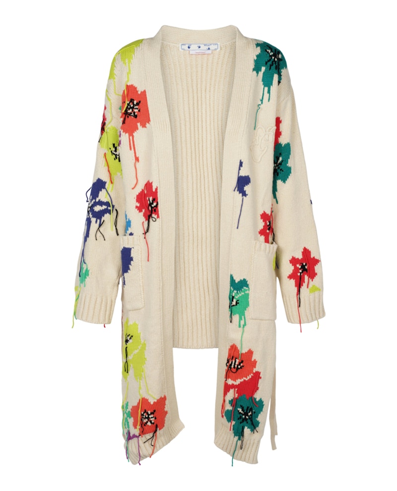 OFF-WHITE Floral Knitted Cardigan Multi