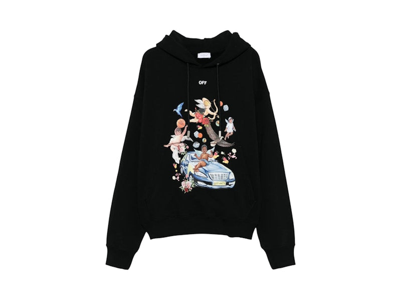 OFF-WHITE Fresco Car Skate Hoodie Black/White