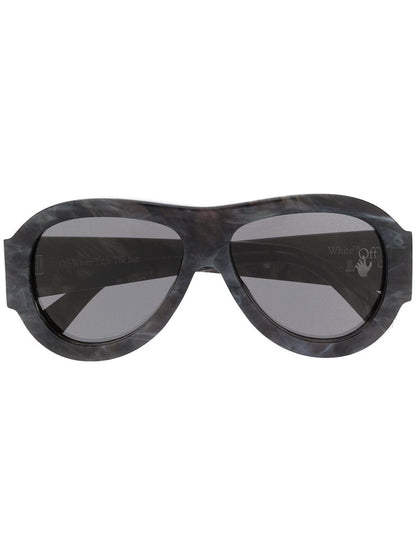 OFF-WHITE Frida Pilot Sunglasses Dark Grey Marble/White (OWRI020F20PLA0010700)