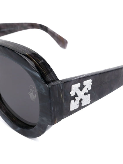 OFF-WHITE Frida Pilot Sunglasses Dark Grey Marble/White (OWRI020F20PLA0010700)